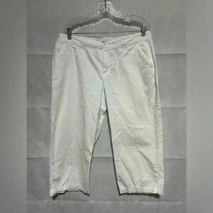 Columbia PFG Women’s Size 12 White Capris Pants Cropped Cotton Comfy